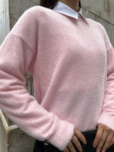 Oversize Yumuşak Dokulu Sakallı Triko Kazak 2616 - Pembe